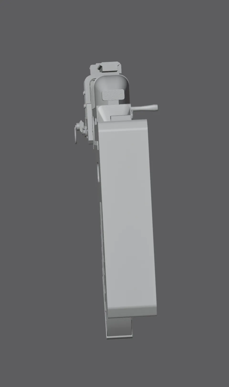 AK-47, untextured model (back view), finished mesh in Blender