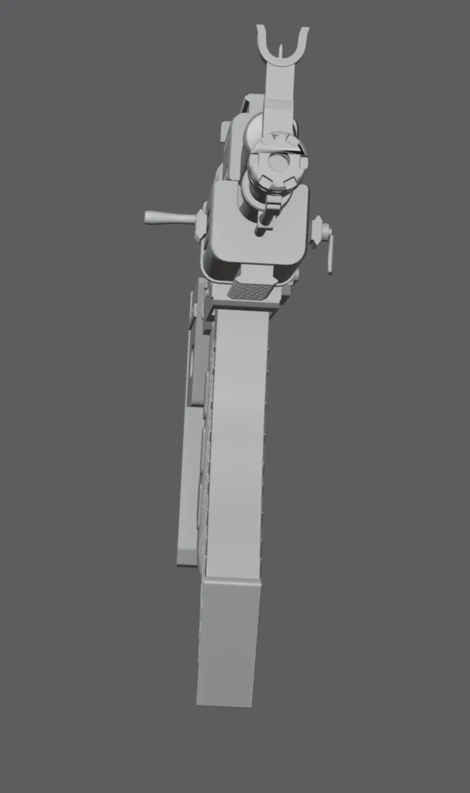 AK-47, untextured model (front view), finished mesh in Blender