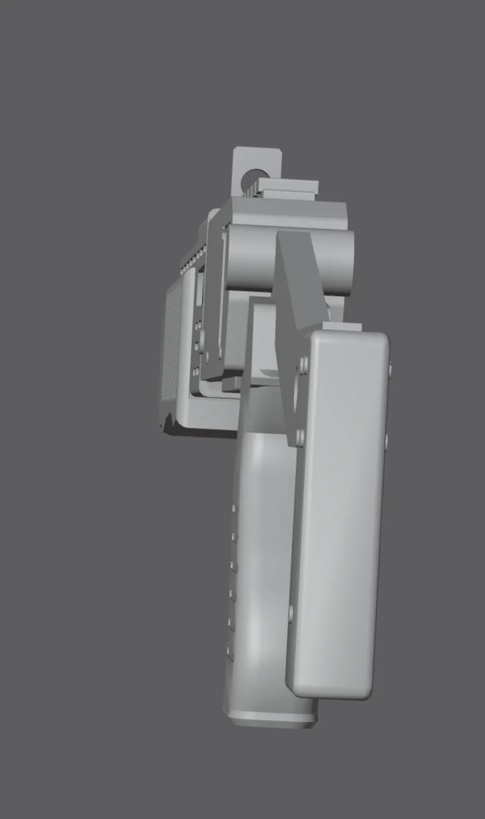 SPAS-12, untextured model (back view), finished mesh in Blender
